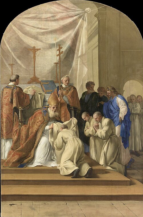 Saint Bruno prend l'habit monastique, 1646, Eustache Le Sueur