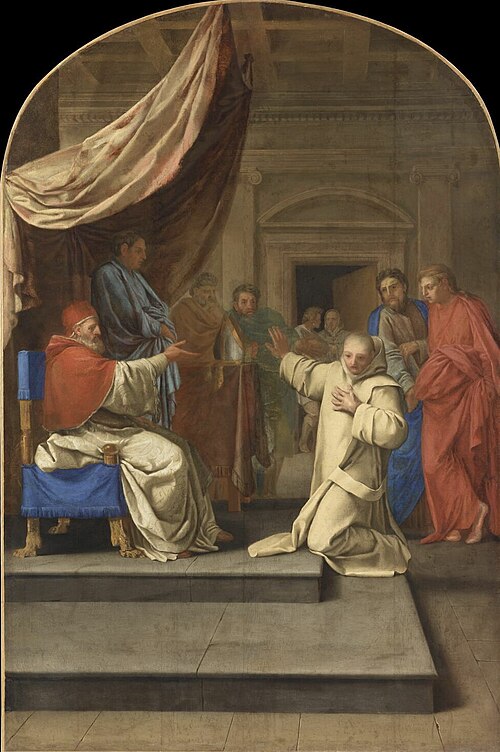 Saint Bruno refuse l'archevêché de Reggio que lui offre Urbain II, 1646, Eustache Le Sueur