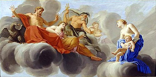 Vénus présente l'amour à Jupiter, 1646, Eustache Le Sueur