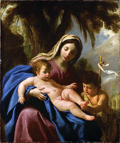 La Vierge et l'Enfant Jésus avec saint Jean-Baptiste, 1635, Eustache Le Sueur