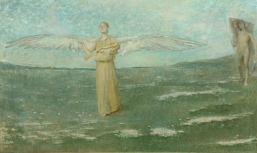 Tobias and the Angel, 1887, Thomas Wilmer Dewing