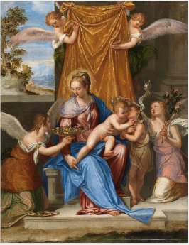 The Virgin and Child with Saint John the Baptist and Angels, , Giovanni Battista Zelotti