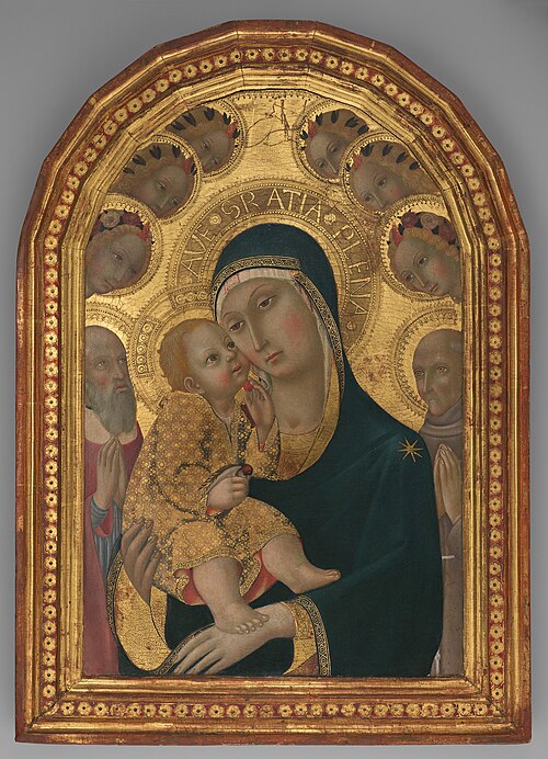 Virgin and Child with Saints Jerome and Bernardino and Angels, , Sano di Pietro