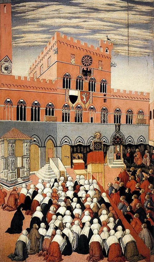 Prédication de saint Bernardin, 1445, Sano di Pietro