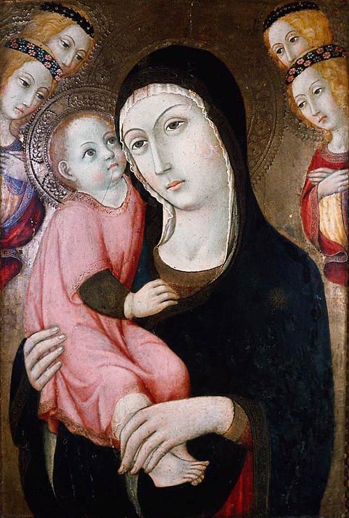 Vierge à l'Enfant avec quatre Anges, 1470, Sano di Pietro