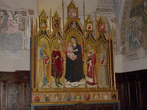 Polyptych of Madonna with child and saints, 1458, Sano di Pietro