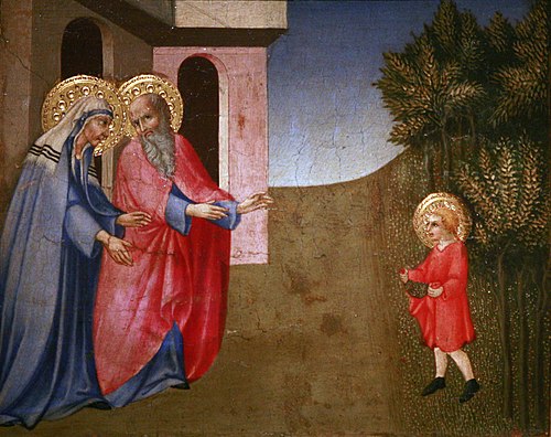 Episode of the childhood of Saint John the Baptist, 1450, Sano di Pietro
