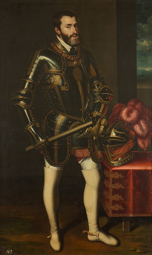 Portrait de l'Empereur Charles avec un bâton, 1605, Juan Pantoja de la Cruz