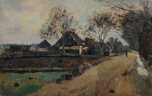 Norddeutsche Landschaft mit Bauernhäusern, 1890, Paul Crodel