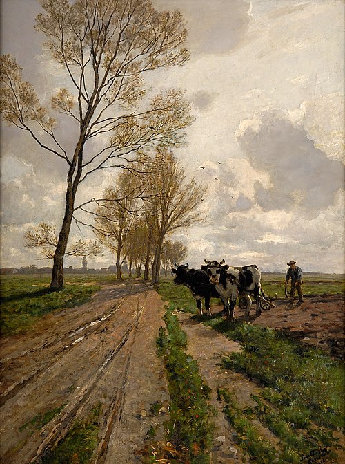 Frühjahrslandschaft mit Ochsenpflug, 1886, Paul Crodel