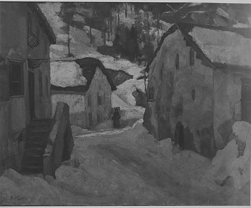 Dorfstraße im Winter, 1910, Paul Crodel