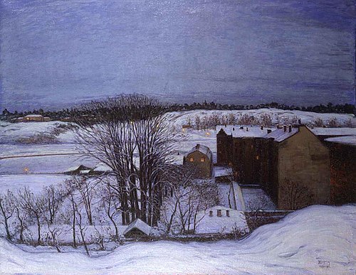 Winter Evening in Roslagstull, 1900, Karl Nordström