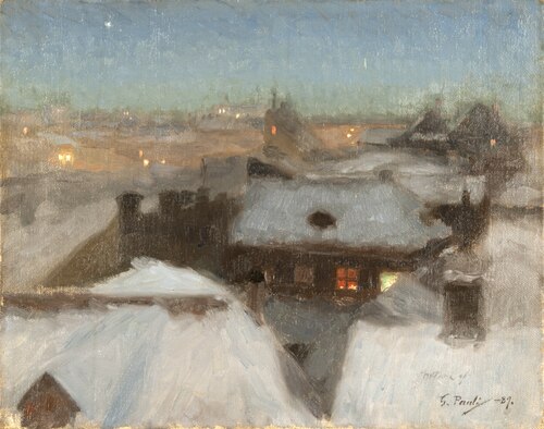 Winter Evening at Söder, Stockholm, 1889, Georg Pauli