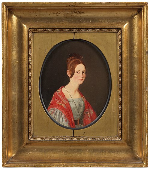 Portrait of Ane Elisabeth (Elise) Gurlitt, né Saxild (1817-39), 1836, Jørgen Roed