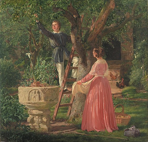 Haven med den gamle døbefont, 1850, Jørgen Roed