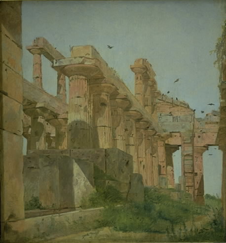 The Temple of Hera at Paestum, Italy, 1838, Jørgen Roed