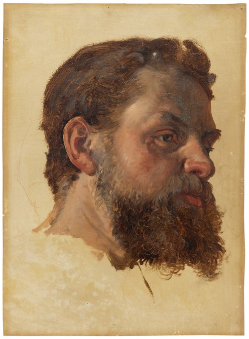A Bearded Man. Study, , Jørgen Roed