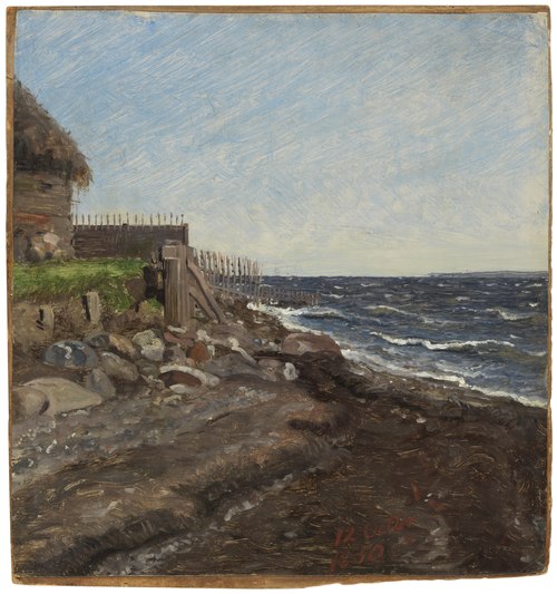 The Coast at Hellebæk. Study, 1850, Jørgen Roed