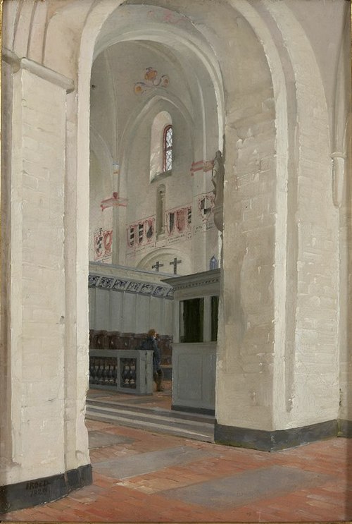 The Choir of St. Bendt's Church, Ringsted, 1829, Jørgen Roed