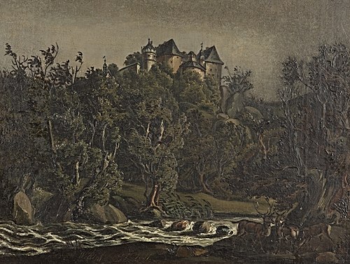 Landschaft mit Schloß, 1851, Heinrich Wittich