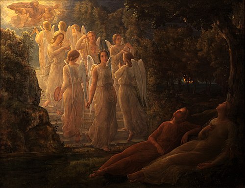 Poem of the Soul - The golden stairs, 1854, Louis Janmot