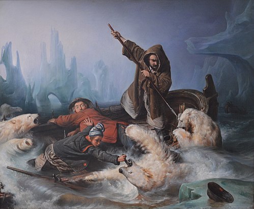 Combat contre des ours blancs, 1839, François-Auguste Biard