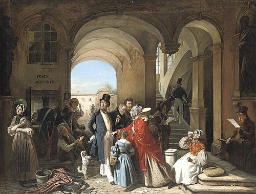 La Poste restante, 1850, François-Auguste Biard