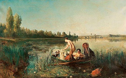 Le Bain des Canotières, 1850, François-Auguste Biard