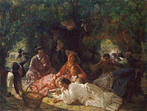 Plein air de pique-nique, 1850, François-Auguste Biard