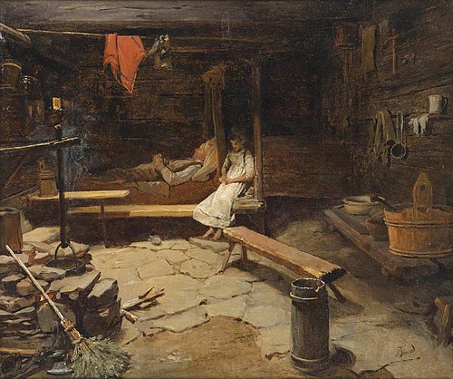 Sur un refuge de montagne, 1850, François-Auguste Biard