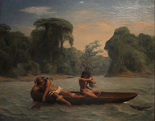 Deux Indiens dans un canoë, 1860, François-Auguste Biard