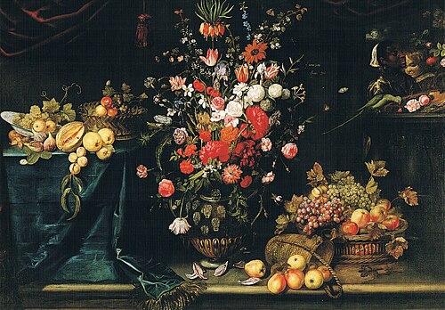 Still life of Flowers and Fruit, 1650, François Ykens