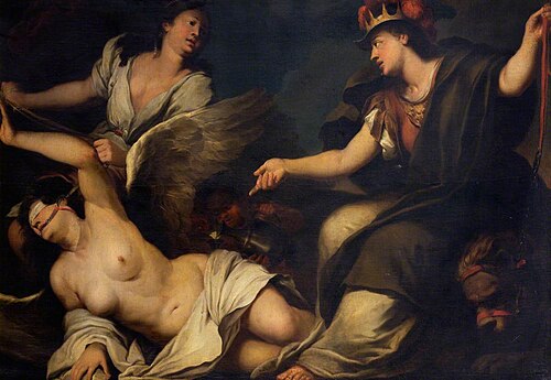 Reason Ordering Temperance to Restrain Avarice, 1723, Gregorio Lazzarini