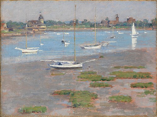 Low Tide, Riverside Yacht Club, 1894, Theodore Robinson