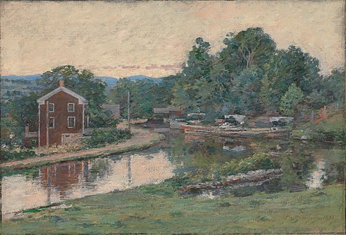 Evening at the Lock, Napanoch, New York, 1893, Theodore Robinson