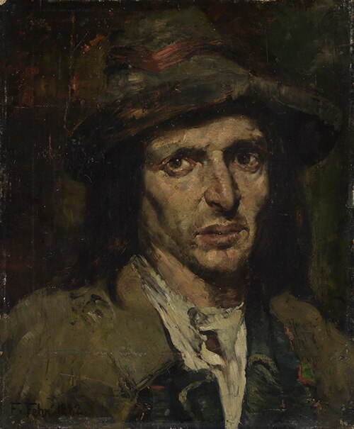 Studienkopf eines Italieners, 1882, Friedrich Fehr