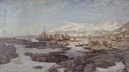 Spring Day in Lofoten, 1882, Otto Sinding