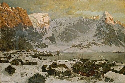 View from Reine in Lofoten, 1883, Otto Sinding