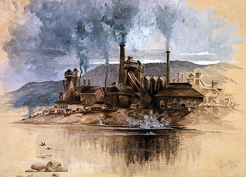 Bethlehem Steel works, 1881, Joseph Pennell