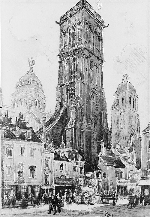 The Towers of St. Martin, Tours, 1899, Joseph Pennell