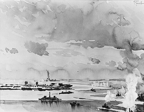 Ice Around Governor's Island, 1923, Joseph Pennell