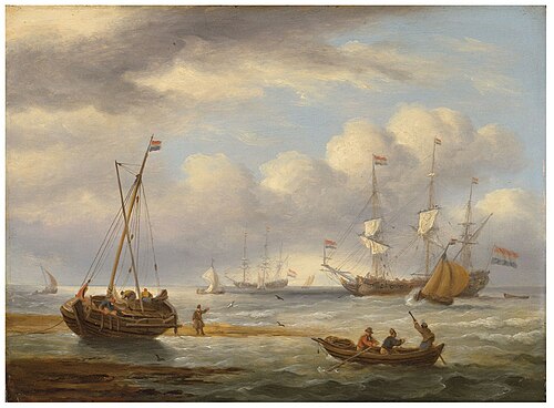 Fishermen unloading the catch off the Low Countries, , Thomas Luny