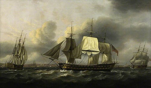 The 'Earl of Abergavenny' East Indiaman, off Southsea, 1801, Thomas Luny