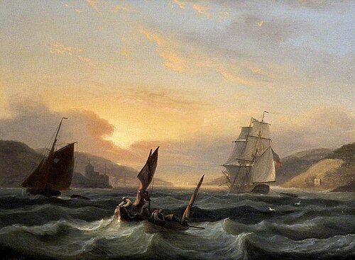Off Dartmouth, Devon, 1821, Thomas Luny