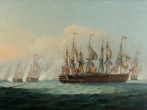 Sir John Jervis and Nelson Defeat the Spaniards off Cape St Vincent, 1822, Thomas Luny