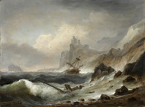 Tantallon Castle and the Bass Rock, 1835, Thomas Luny