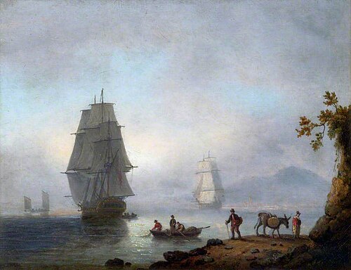 Sea Piece: Ships under Sail, , Thomas Luny