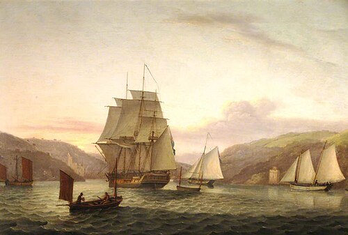 Armed Merchantmen into Dartmouth, , Thomas Luny