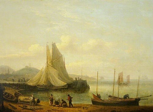 Fisherfolk Repairing Boats on a Beach, , Thomas Luny
