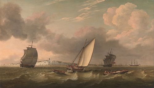 A Packet Boat Under Sail in a Breeze off the South Foreland, 1780, Thomas Luny